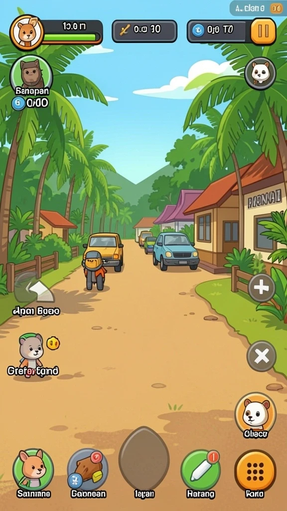 Screenshot interaksi dengan pemain lain dalam game.
