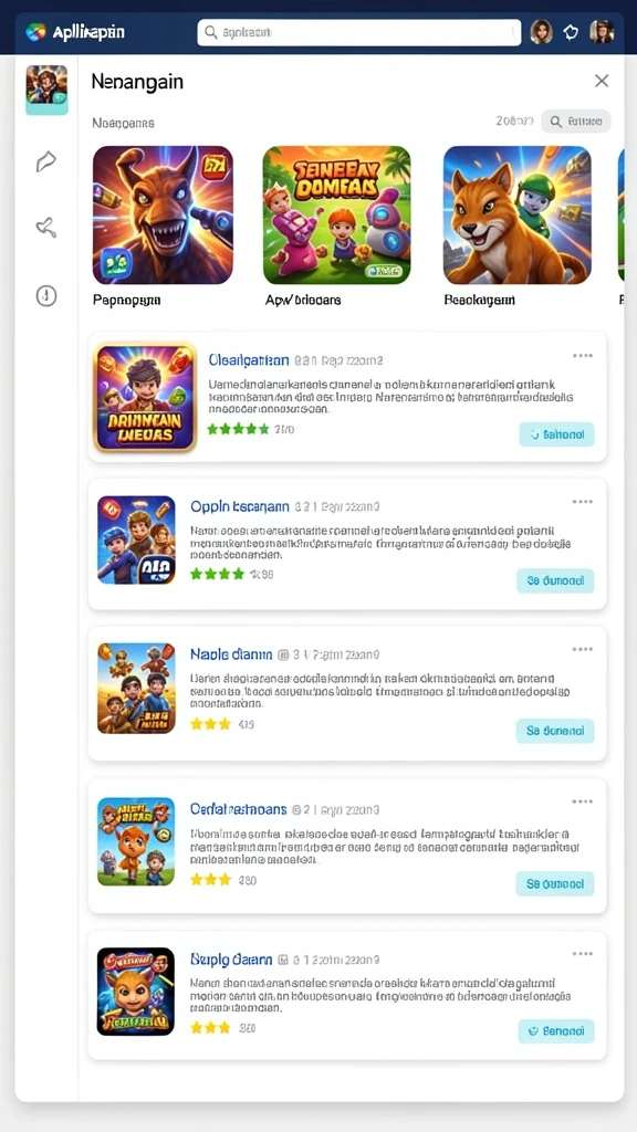 Screenshot menampilkan antarmuka utama yang menarik.