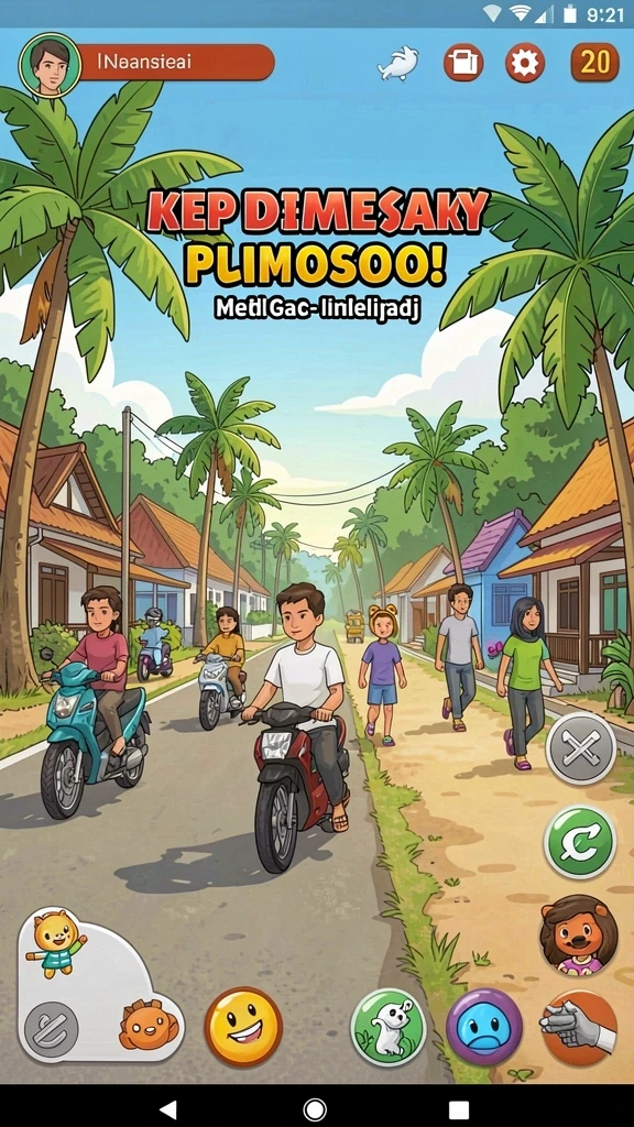 Menu permainan yang lengkap dan mudah diakses.