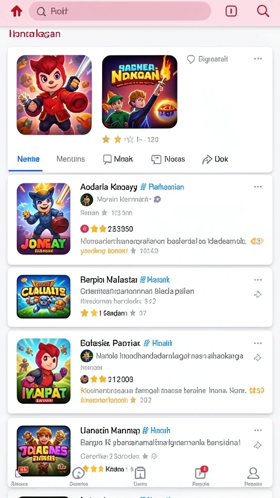 Berbagai pilihan permainan judi yang tersedia.