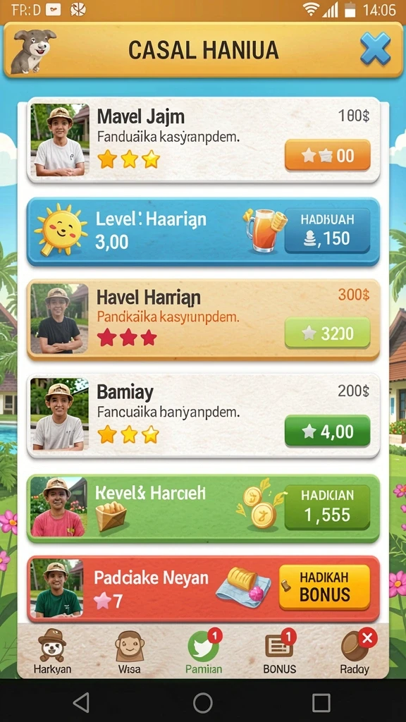 Screenshot aplikasi RPRR menampilkan karakter yang sedang beraksi.